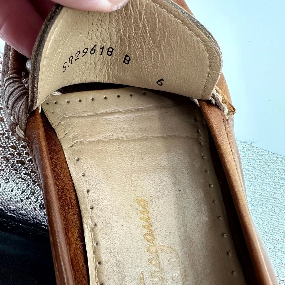 Vintage‎ Salvatore Ferragamo Boat Shoes Women's Size 6 Brown Leather Square Toe